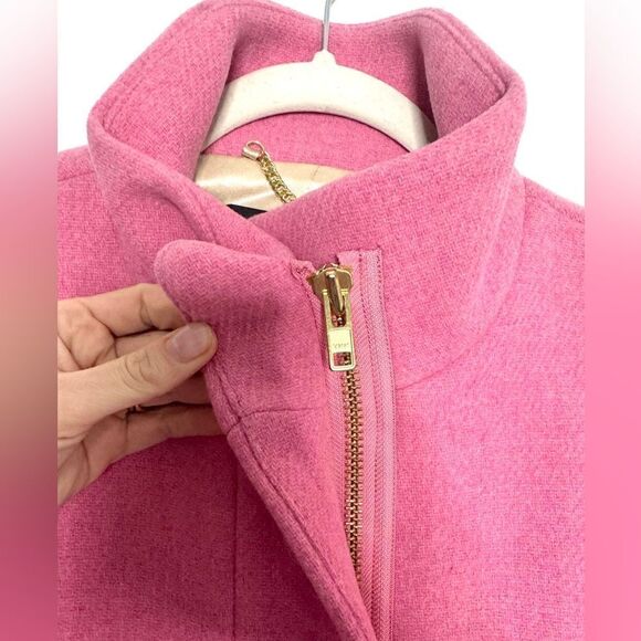 J.Crew Cocoon Bubblegum Pink Italian Stadium Cloth Wool Coat - Picture 7 of 11